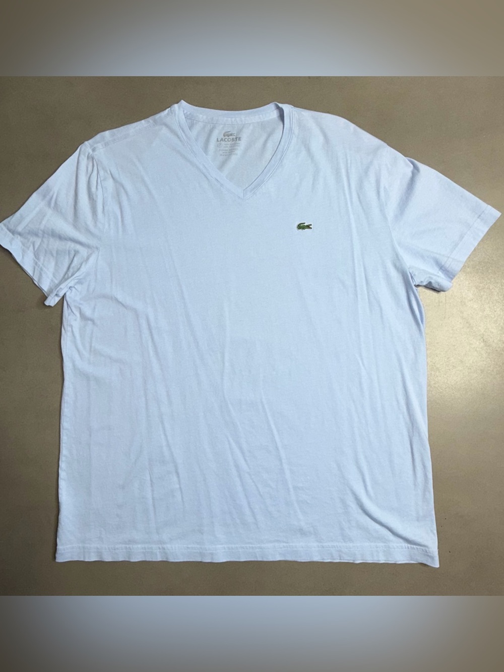 Lacoste PIMA Cotton Light Blue V-Neck T-Shirt - 7